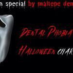 Dental phobia of halloween characters banner