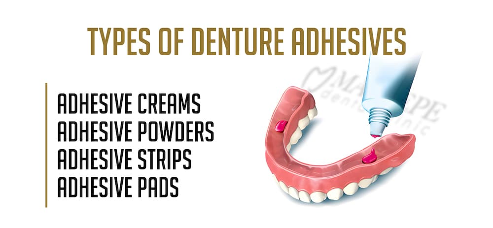 4 types of denture adhesives
